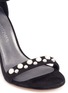 Detail View - Click To Enlarge - STUART WEITZMAN - 'Morepearls' pearl embellished suede sandals