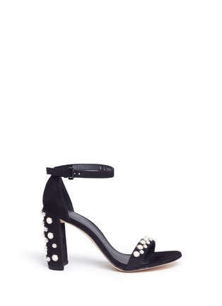 Main View - Click To Enlarge - STUART WEITZMAN - 'Morepearls' pearl embellished suede sandals