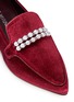 Detail View - Click To Enlarge - STUART WEITZMAN - 'Guam' pearl embellished velvet loafers