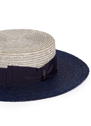 Detail View - Click To Enlarge - BORSALINO - 'Toledo' bicolour straw boater hat