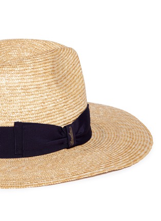 Detail View - Click To Enlarge - BORSALINO - 'Cappello' ribbon bow straw fedora hat