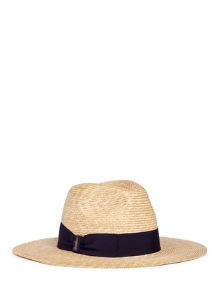 Main View - Click To Enlarge - BORSALINO - 'Cappello' ribbon bow straw fedora hat