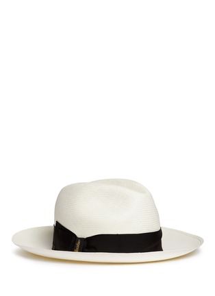 Main View - Click To Enlarge - BORSALINO - 'Extra Fine' grosgrain bow straw Panama hat