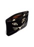 - CHARLOTTE OLYMPIA - 'Kitty' embroidered velvet pouch