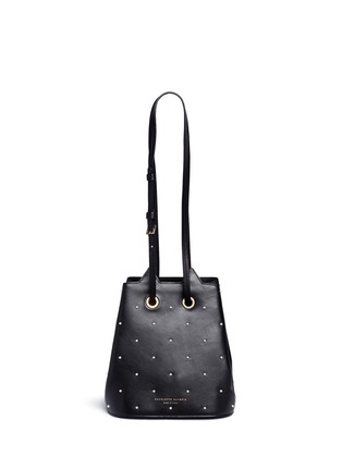 Detail View - Click To Enlarge - CHARLOTTE OLYMPIA - 'Feline' pearl and ladybug embellished leather bucket bag
