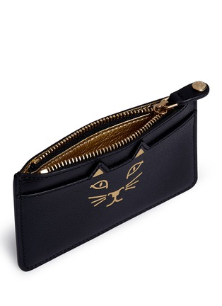 Detail View - Click To Enlarge - CHARLOTTE OLYMPIA - 'Feline' cat face coin pouch