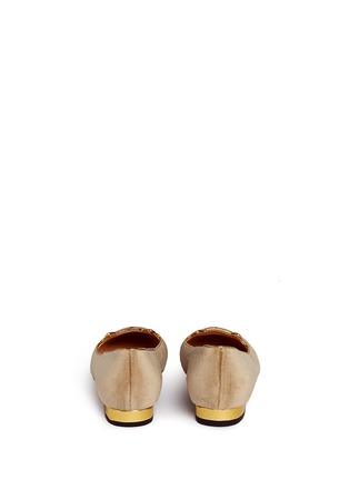 Back View - Click To Enlarge - CHARLOTTE OLYMPIA - 'Cheeky Kitty' velvet flats