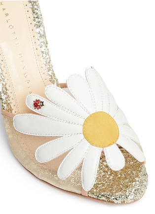 Detail View - Click To Enlarge - CHARLOTTE OLYMPIA - 'Margherite' ladybug daisy appliqué glitter sandals