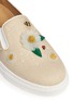 Detail View - Click To Enlarge - CHARLOTTE OLYMPIA - 'Floral Alex' honeybee floral linen slip-ons