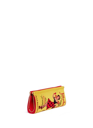 Detail View - Click To Enlarge - CHARLOTTE OLYMPIA - 'Jitterbug Magazine' embellished crepe de Chine clutch