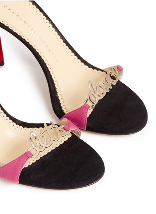 Detail View - Click To Enlarge - CHARLOTTE OLYMPIA - 'Let's Dance' wraparound tie suede sandals