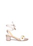 Main View - Click To Enlarge - CHARLOTTE OLYMPIA - 'Tara' daisy appliqué metallic leather sandals