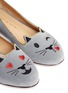 Detail View - Click To Enlarge - CHARLOTTE OLYMPIA - 'Flirty Kitty' velvet flats