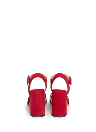 Back View - Click To Enlarge - CHARLOTTE OLYMPIA - 'Emma' polka dot mesh suede sandals