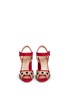 Front View - Click To Enlarge - CHARLOTTE OLYMPIA - 'Emma' polka dot mesh suede sandals
