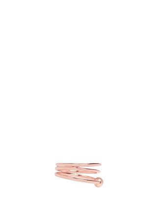 Figure View - Click To Enlarge - MARIA BLACK - 'Helix Trapez' tilted rose gold silver ring