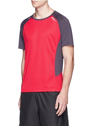 Front View - Click To Enlarge - 2XU - 'Ice X' reflective logo print performance T-shirt
