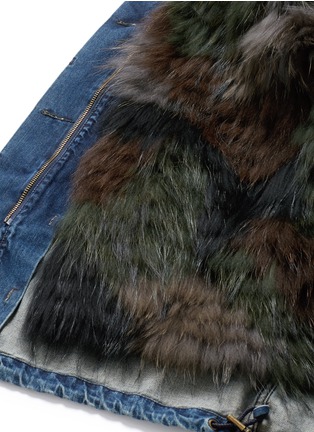 Detail View - Click To Enlarge - YVES SALOMON ARMY - Reversible raccoon fur denim coat