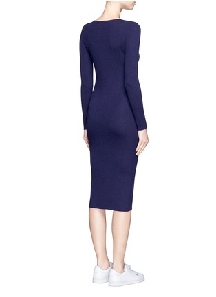 Back View - Click To Enlarge - CRUSH COLLECTION - Cashmere rib knit midi dress