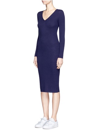 Figure View - Click To Enlarge - CRUSH COLLECTION - Cashmere rib knit midi dress