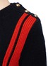 Detail View - Click To Enlarge - ALEXANDER MCQUEEN - Bell sleeve stripe cashmere sweater