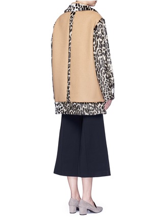 Back View - Click To Enlarge - STELLA MCCARTNEY - Colourblock leopard faux fur melton coat