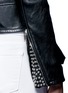  - SAINT LAURENT - Belted leather motorcycle jacket