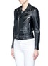 Front View - Click To Enlarge - SAINT LAURENT - Belted leather motorcycle jacket