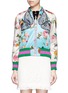 Main View - Click To Enlarge - GUCCI - Mix embroidery floral print satin bomber jacket