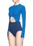 FLAGPOLE SWIM - 'Kelly' cutout colourblock long sleeve swimsuit