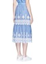 Back View - Click To Enlarge - MIGUELINA - 'Carolina' cutwork embroidery stripe midi skirt