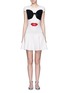 Main View - Click To Enlarge - ALICE & OLIVIA - 'Stacey's Face' intarsia crystal embellished knit dress