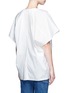 Back View - Click To Enlarge - BALENCIAGA - Wide sleeve poplin plunge V-neck top