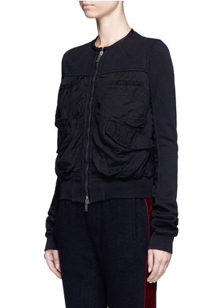Front View - Click To Enlarge - HAIDER ACKERMANN - Cropped jersey bomber jacket