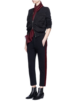 Figure View - Click To Enlarge - HAIDER ACKERMANN - Cropped jersey bomber jacket