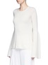 Front View - Click To Enlarge - THE ROW - 'Darcy' bell sleeve cashmere-silk sweater