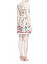 Back View - Click To Enlarge - ALICE & OLIVIA - 'Lindsey' beaded floral embroidery A-line dress