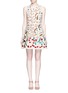 Main View - Click To Enlarge - ALICE & OLIVIA - 'Lindsey' beaded floral embroidery A-line dress