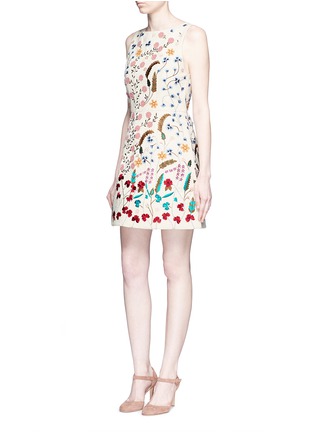Figure View - Click To Enlarge - ALICE & OLIVIA - 'Lindsey' beaded floral embroidery A-line dress