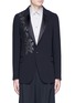 Main View - Click To Enlarge - ALEXANDER MCQUEEN - Waxed floral embroidery crepe blazer