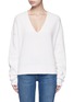 Main View - Click To Enlarge - HELMUT LANG - Belted V-neck cotton-cashmere sweater