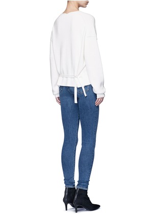 Figure View - Click To Enlarge - HELMUT LANG - Belted V-neck cotton-cashmere sweater