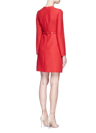 Back View - Click To Enlarge - VALENTINO GARAVANI - Bow appliqué mesh waist Crepe Couture dress