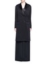 Main View - Click To Enlarge - GIVENCHY - Textured stripe silk satin lapel crepe coat