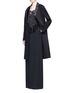 Figure View - Click To Enlarge - GIVENCHY - Textured stripe silk satin lapel crepe coat