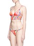 Figure View - Click To Enlarge - VITAMIN A - 'Vista' tropical leaf strappy back bikini top