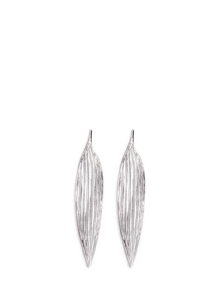 Main View - Click To Enlarge - AWÜ - Bamboo leaf sterling silver drop earrings
