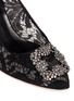 Detail View - Click To Enlarge - MANOLO BLAHNIK - 'Hangisila' crystal jewel lace pumps