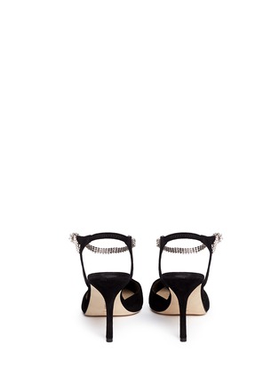 Back View - Click To Enlarge - MANOLO BLAHNIK - 'Ministra' crystal buckle suede pumps