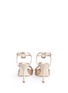 Back View - Click To Enlarge - MANOLO BLAHNIK - 'Celsus' crystal brooch fringe satin sandals